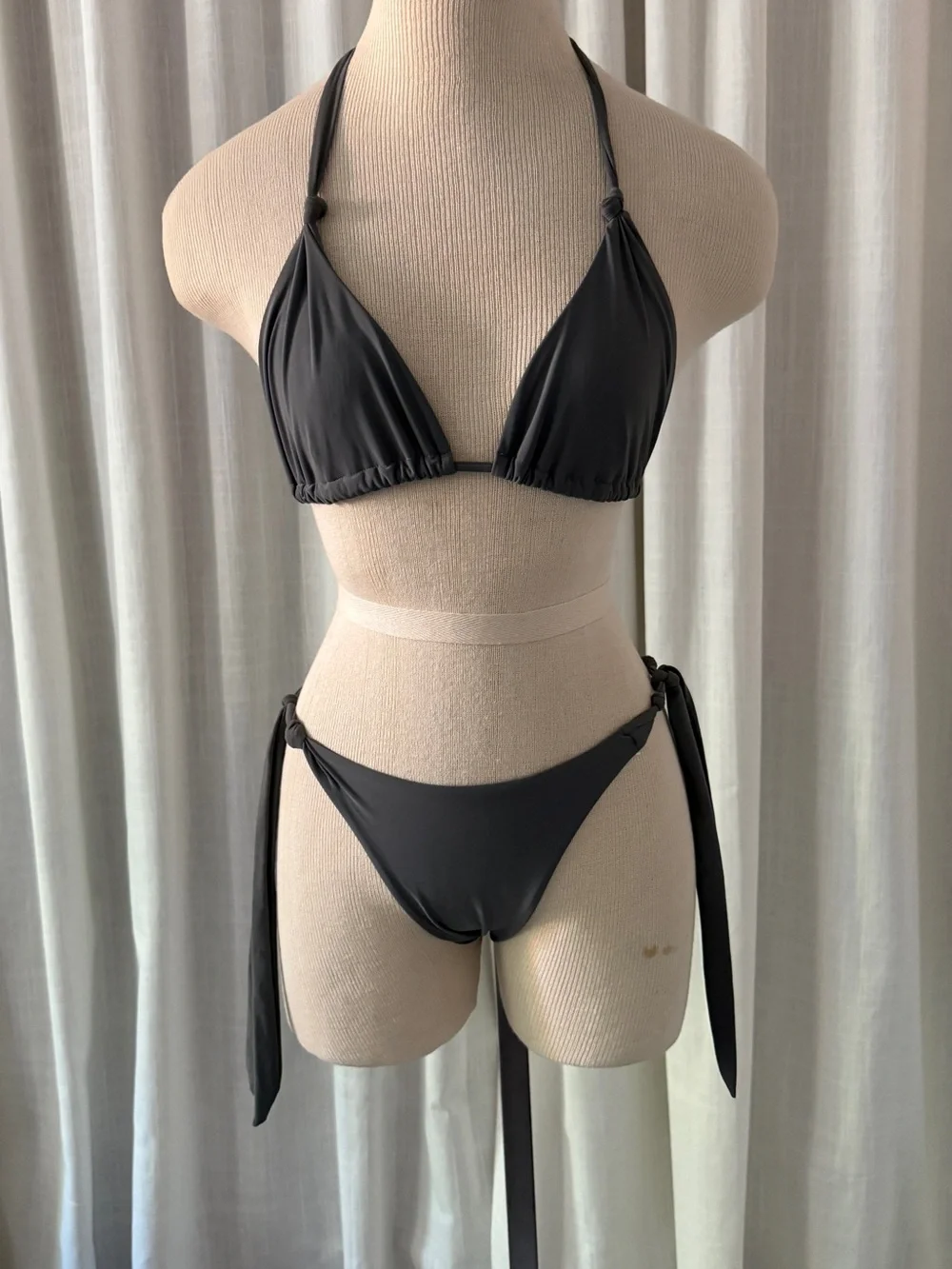 Classic Grey Tie-Side Bikini - Women Swim